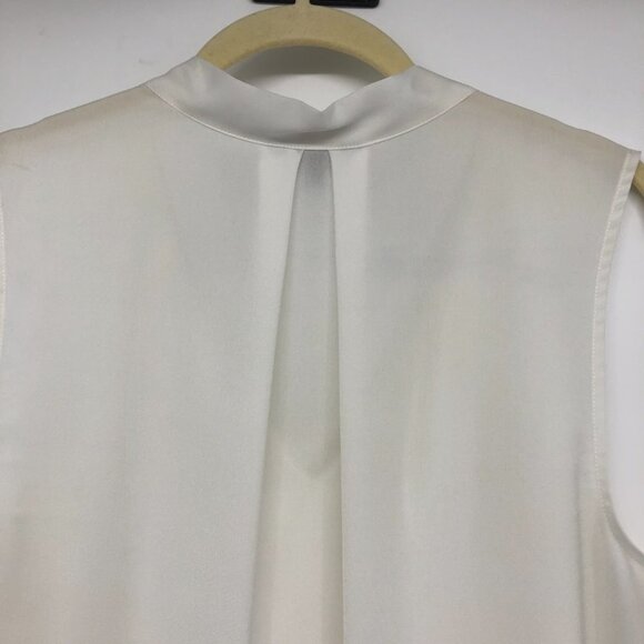 RW&Co White tied V-Neck sleevless blouse LG office capsule wardrobe Large - Picture 10 of 16